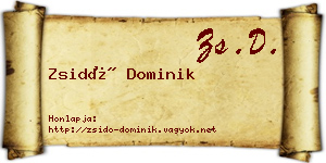 Zsidó Dominik névjegykártya